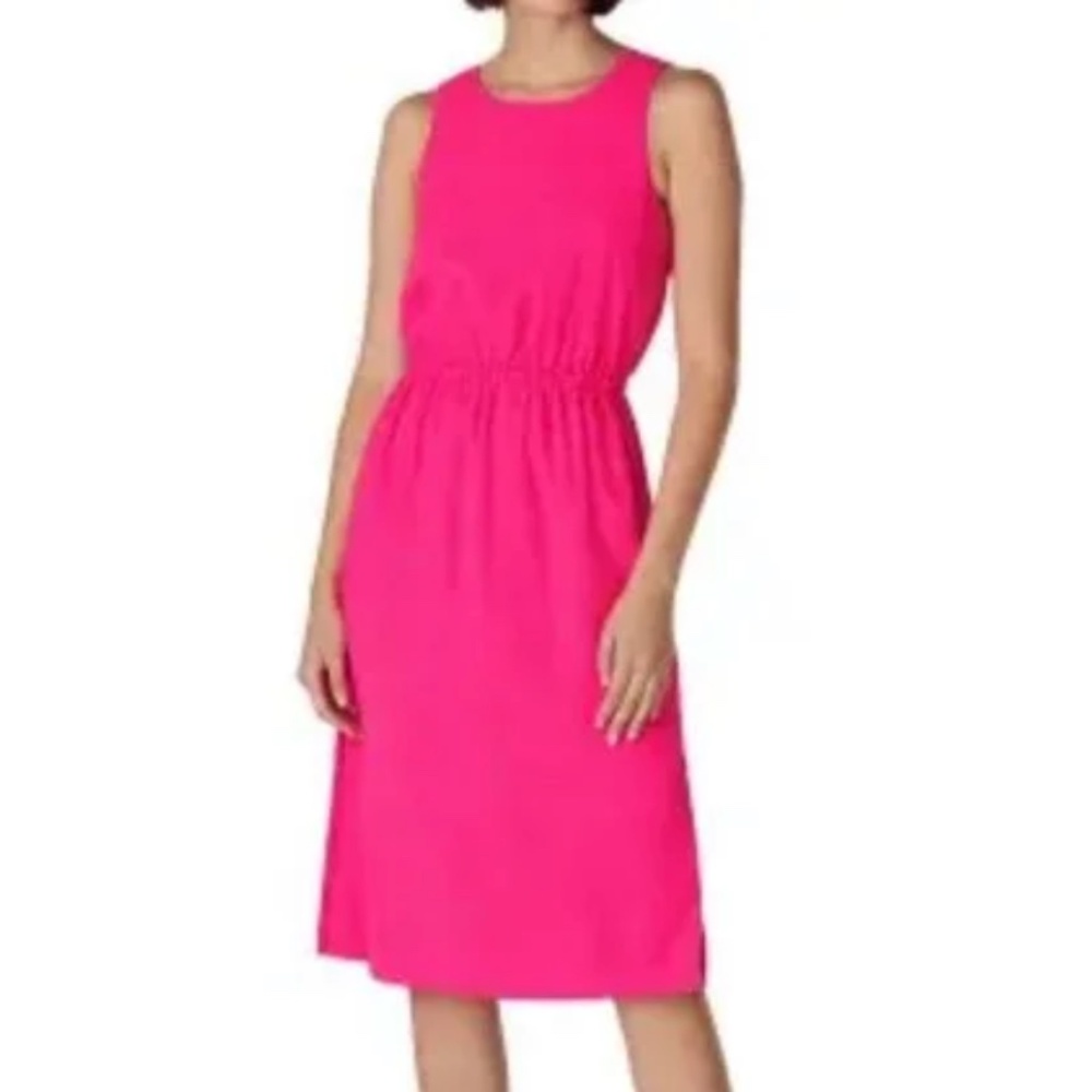 J. Crew, Midi Dress, Hot Pink, Size Medium